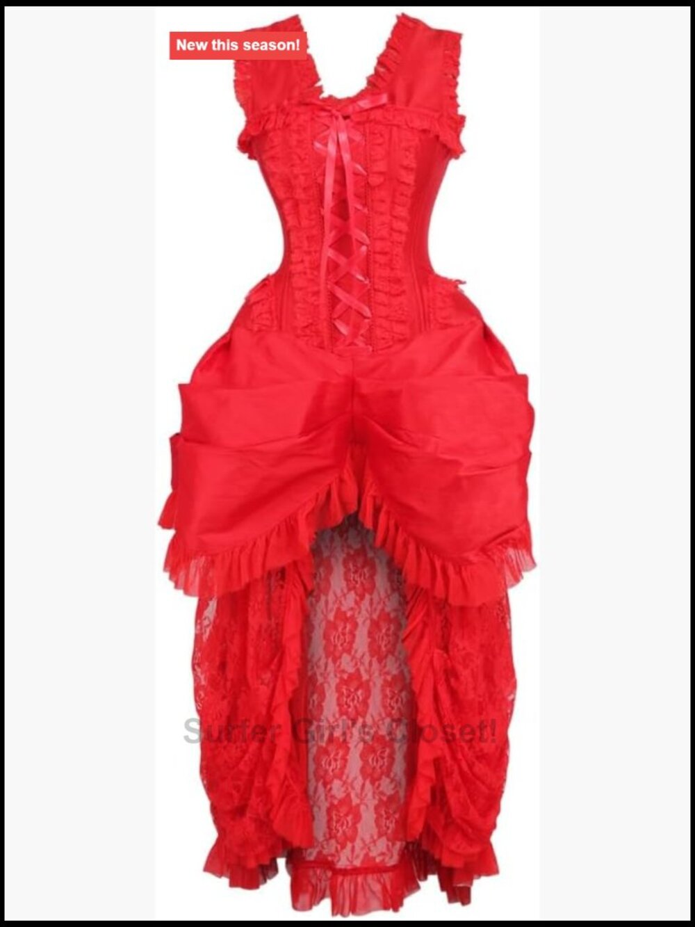 Steel Boned Lace Victorian Bustle Corset Dress